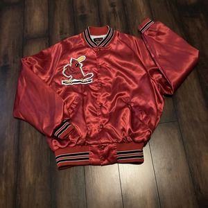 Pla-Jac Dunbrooke XL Vtg MLB St Louis Cardinals Authentic Satin Bomber Jacket